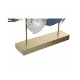 Statua Decorativa DKD Home Decor 65,4 x 9 x 51 cm Astratto Azzurro Dorato Marrone Moderno (2 Unità)