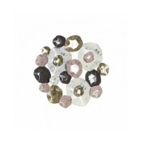 Decorazione da Parete DKD Home Decor Rosa Dorato Metallo (61 x 5.7 x 61 cm)
