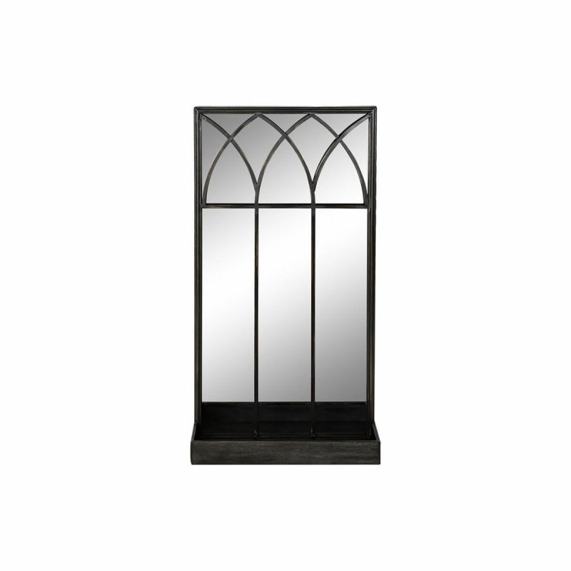 Specchio con Supporto DKD Home Decor Nero Metallo Specchio 40 x 12 x 80 cm