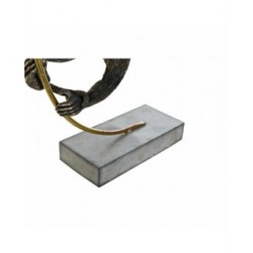 Statua Decorativa DKD Home Decor 33 x 25 x 48 cm Nero Dorato Scimmia Moderno (2 Unità)