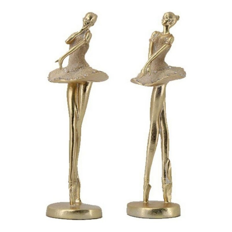 Statua Decorativa DKD Home Decor Dorato Resina (10 x 9.5 x 30 cm) (2 pcs)