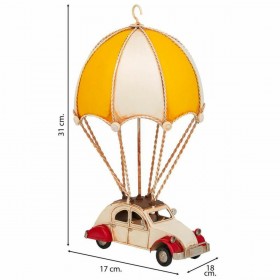 Statua Decorativa Alexandra House Living Giallo Ferro ABS Palloncino Macchina Paracadute 17 x 31 x 18 cm