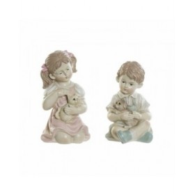 Statua Decorativa DKD Home Decor Resina Bimbo (14.5 x 16 x 26 cm) (2 pcs)