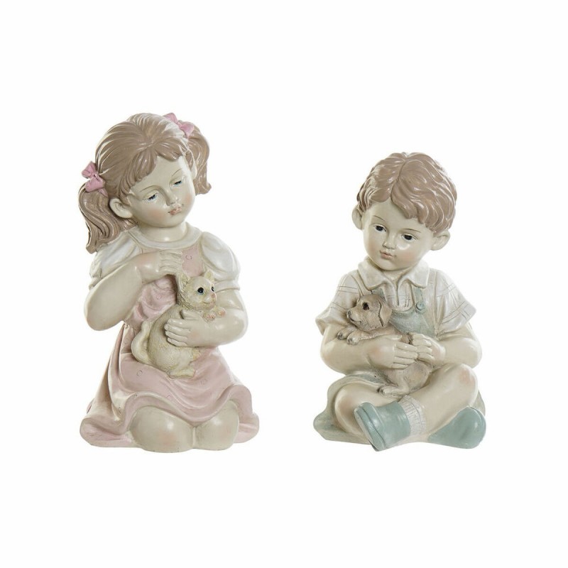 Statua Decorativa DKD Home Decor Resina Bimbo (14.5 x 16 x 26 cm) (2 pcs)