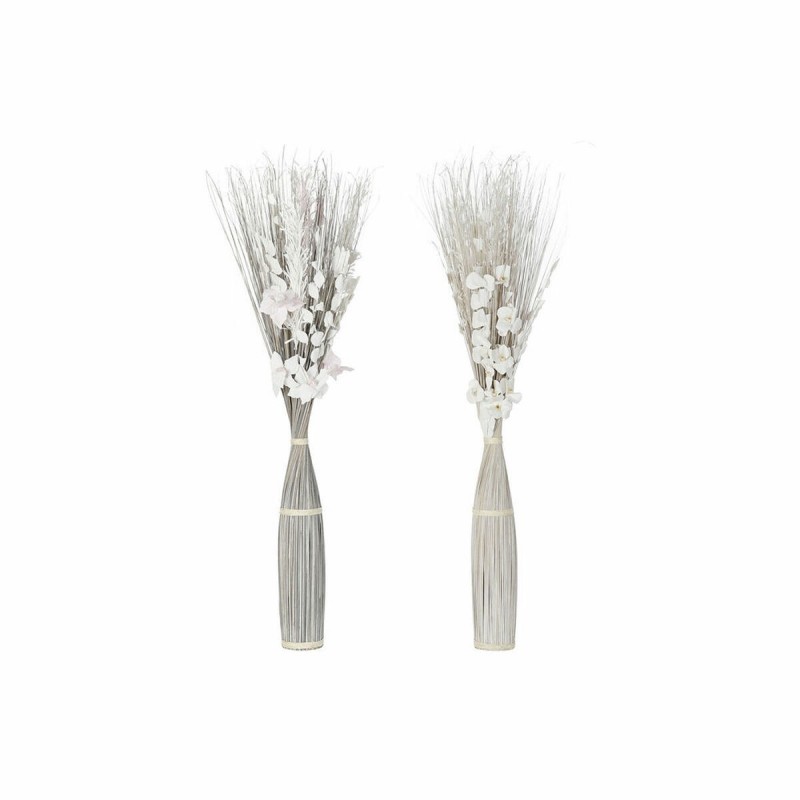 Mazzo DKD Home Decor 8424001847440 Fiori Grigio Bianco Fiore secco (40 x 40 x 150 cm) (2 Unità)