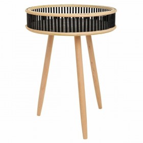 Set di 3 tavoli Alexandra House Living Nero Legno Bambù