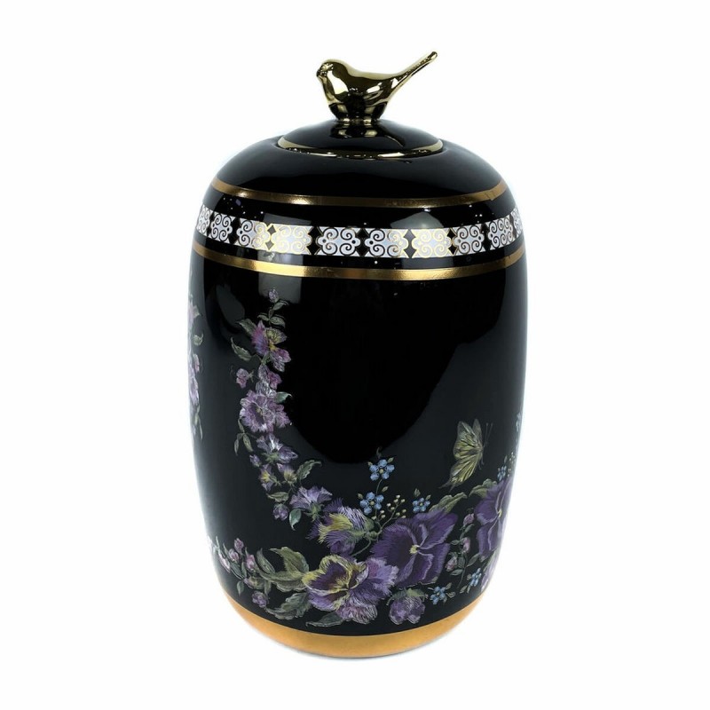 Vaso DKD Home Decor S3020482 Porcellana Nero Multicolore Shabby Chic (14 x 14 x 24 cm)