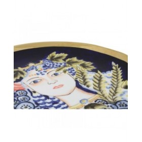 Centrotavola DKD Home Decor ‎S3020486 Viso Porcellana Azzurro Multicolore (42 x 42 x 4 cm)