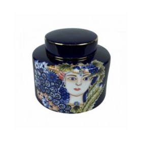 Vaso DKD Home Decor Viso Porcellana Azzurro Multicolore 17 x 17 x 16 cm