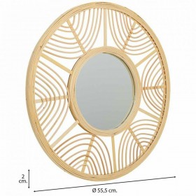 Specchio da parete Alexandra House Living Naturale Bambù Rattan 55 x 2 x 55 cm