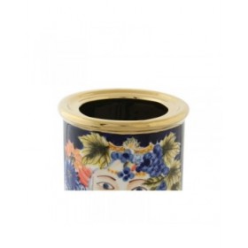 Vaso DKD Home Decor Viso Porcellana Azzurro 11 x 11 x 25 cm Multicolore