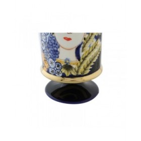 Vaso DKD Home Decor Viso Porcellana Azzurro 11 x 11 x 25 cm Multicolore