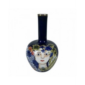 Vaso DKD Home Decor Viso Porcellana Azzurro Multicolore 17 x 17 x 30 cm