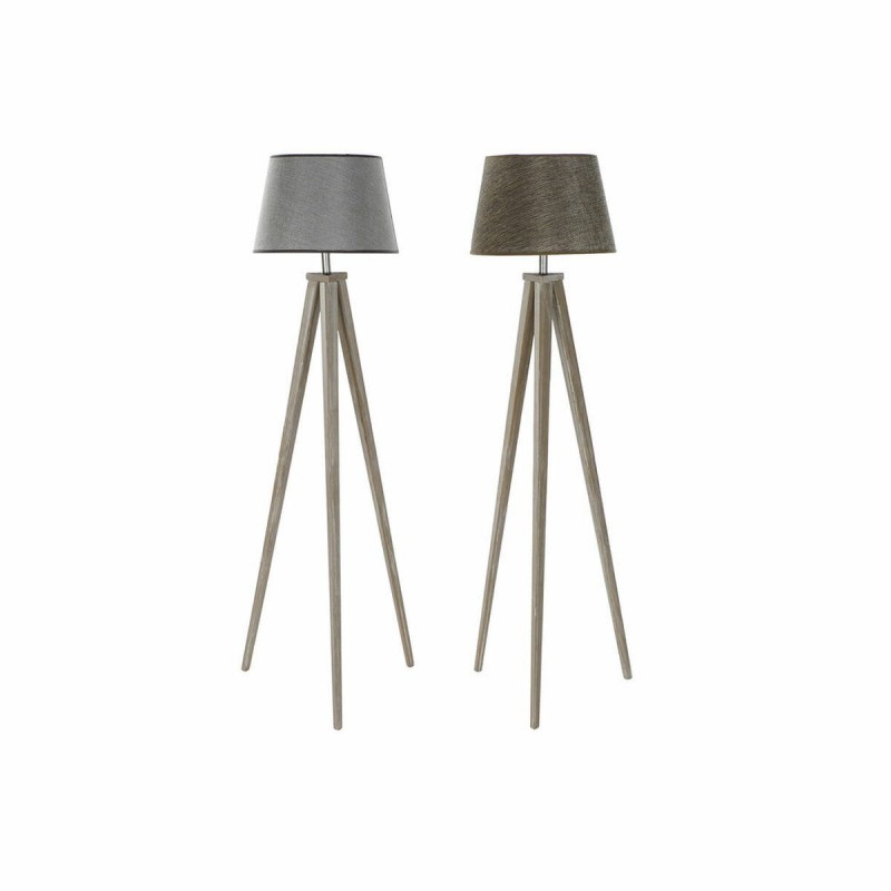 Lampada da Terra DKD Home Decor 40 x 40 x 154 cm Naturale Grigio Marrone 250 V 60 W Pino (2 Unità)