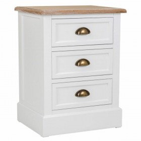 Comodino Alexandra House Living Bianco Marrone 35 x 60 x 45 cm