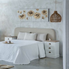 Comodino Alexandra House Living Bianco Marrone 35 x 60 x 45 cm