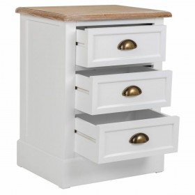 Comodino Alexandra House Living Bianco Marrone 35 x 60 x 45 cm