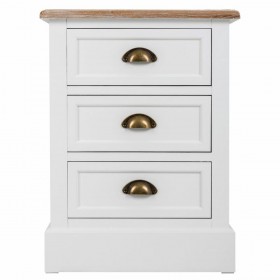 Comodino Alexandra House Living Bianco Marrone 35 x 60 x 45 cm