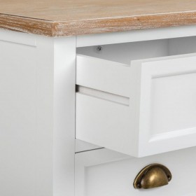 Comodino Alexandra House Living Bianco Marrone 35 x 60 x 45 cm