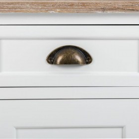 Comodino Alexandra House Living Bianco Marrone 35 x 63 x 41 cm