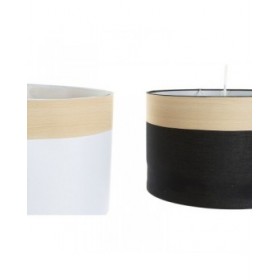 Lampadario DKD Home Decor Bianco Nero Multicolore Argentato Naturale Metallo 50 W Scandi 220 V 30 x 40 cm 38 x 38 x 25 cm (2 Uni