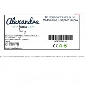 Ingresso con Cassetti Alexandra House Living Bianco Marrone Lega di Zinco Legno MDF 39 x 184 x 92 cm