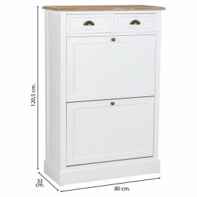 Armadio scarpiera Alexandra House Living Bianco Marrone 33 x 120 x 80 cm