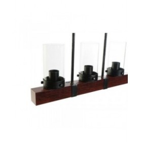 Lampadario DKD Home Decor Cristallo Nero Marrone Alluminio 220 V 50 W (50 x 11 x 20 cm)