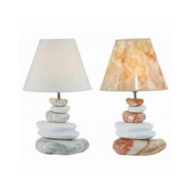 Lampada da tavolo DKD Home Decor Grigio Marrone Poliestere Gres (2 pcs) (28 x 28 x 48 cm)