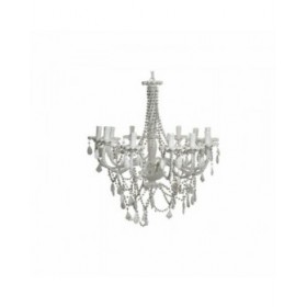 Lampadario DKD Home Decor Bianco Metallo Plastica 40 W Romantico Decapaggio 220 V 70 x 70 x 63 cm