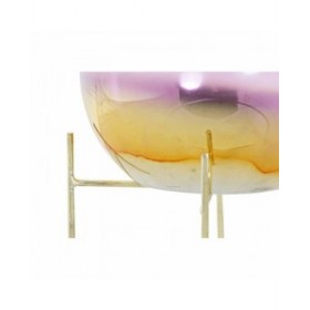 Portacandele DKD Home Decor 8424001830619 Rosa Dorato Metallo Cristallo 19 x 19 x 20,5 cm