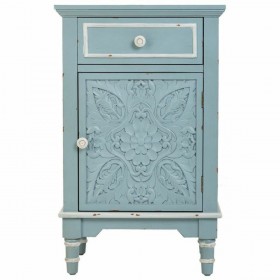Comodino Alexandra House Living Azzurro Bianco 32 x 74 x 46 cm