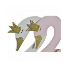 Appendiabiti da parete DKD Home Decor Legno Per bambini Cigno 40 x 4 x 38,5 cm (2 Unità)