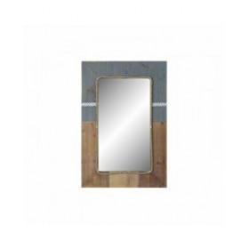 Specchio da parete DKD Home Decor Azzurro Bianco Naturale 60 x 3,5 x 89,5 cm