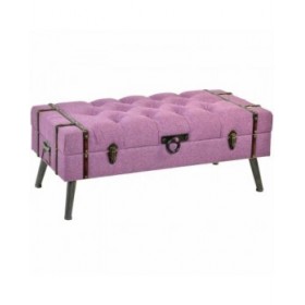 Panca DKD Home Decor   Metallo Poliestere Fucsia Legno MDF (102 x 42 x 40,5 cm)