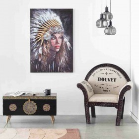 Quadro Alexandra House Living Life Tela Legno di abete 120 x 2 x 80 cm