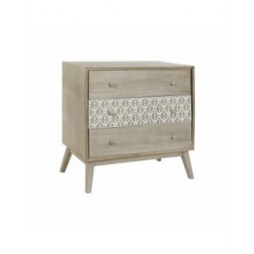Cassettiera DKD Home Decor 80 x 42 x 80 cm Naturale Bianco Foglia della pianta