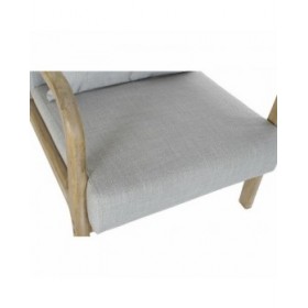 Poltrona DKD Home Decor Grigio Poliestere Lino Legno d'albero della gomma (65 x 83 x 74 cm)