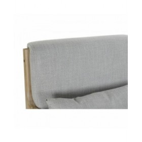 Poltrona DKD Home Decor Grigio Poliestere Lino Legno d'albero della gomma (65 x 83 x 74 cm)