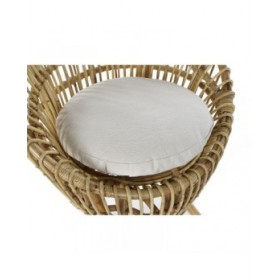 Poltrona DKD Home Decor 8424001750092 Naturale Cotone Bianco Rattan (74 x 67 x 85 cm)