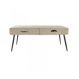 Tavolino da Caffè DKD Home Decor Nero Multicolore Rame Naturale Metallo Legno di paulownia Legno MDF 100 x 52 x 42,5 cm 100 x 52