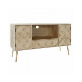 Mobile TV DKD Home Decor 118 x 40 x 65 cm Metallo Marrone Chiaro Legno di paulownia Pino