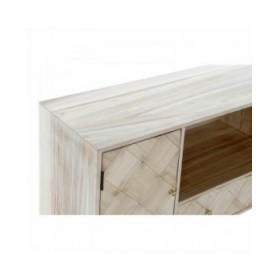 Mobile TV DKD Home Decor 118 x 40 x 65 cm Metallo Marrone Chiaro Legno di paulownia Pino