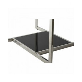 Tavolino da Caffè DKD Home Decor Nero Argentato Cristallo Acciaio Plastica 100 x 100 x 45 cm
