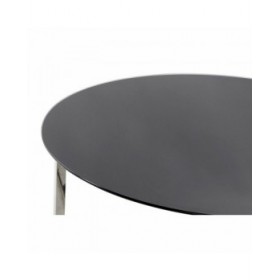 Tavolino da Caffè DKD Home Decor Nero Argentato Cristallo Acciaio Plastica 100 x 100 x 45 cm