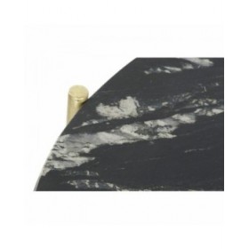 Tavolo aggiuntivo DKD Home Decor Nero Dorato Marmo Ferro (81 x 81 x 44 cm)