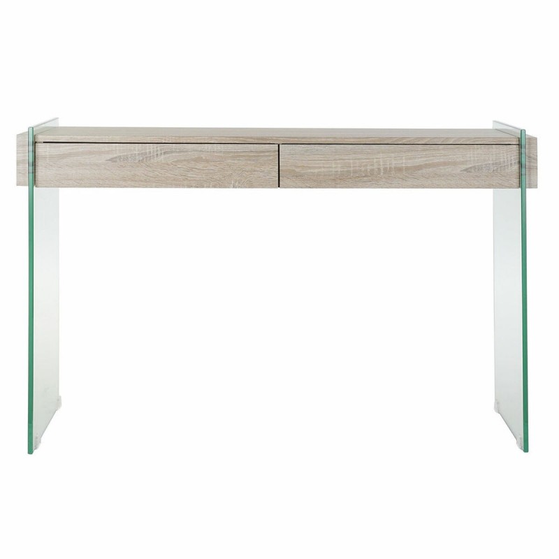 Tavolo aggiuntivo DKD Home Decor Trasparente Naturale Legno Cristallo Legno MDF 120 x 40 x 76 cm