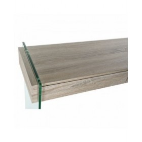Tavolo aggiuntivo DKD Home Decor Trasparente Naturale Legno Cristallo Legno MDF 120 x 40 x 76 cm
