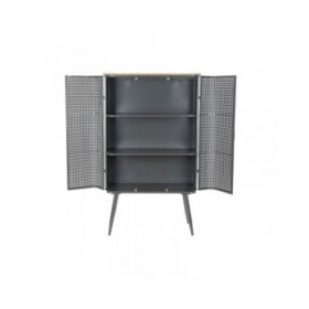 Scaffale DKD Home Decor Naturale Grigio Metallo Legno 2 Mensole (79 x 39 x 133 cm)