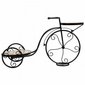 Supporto per Vaso Alexandra House Living Nero Ferro Piastrella Bicicletta 26 x 43 x 67 cm